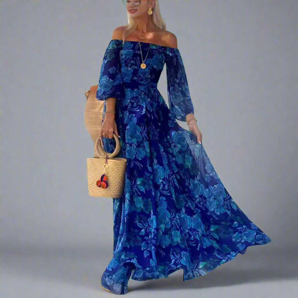 Lieberta | Floral Maxi Dress with Boho Charm