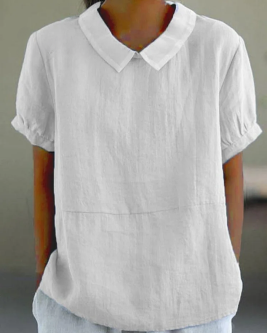 Beatrix | Retro Floral Cotton-Linen Shirt